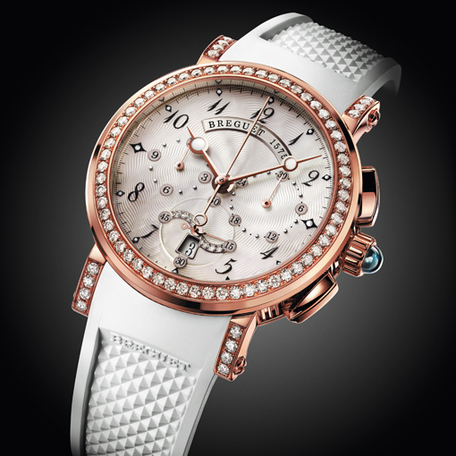 This Breguet Marine Lady Chronograph is presented just the way women like it 
